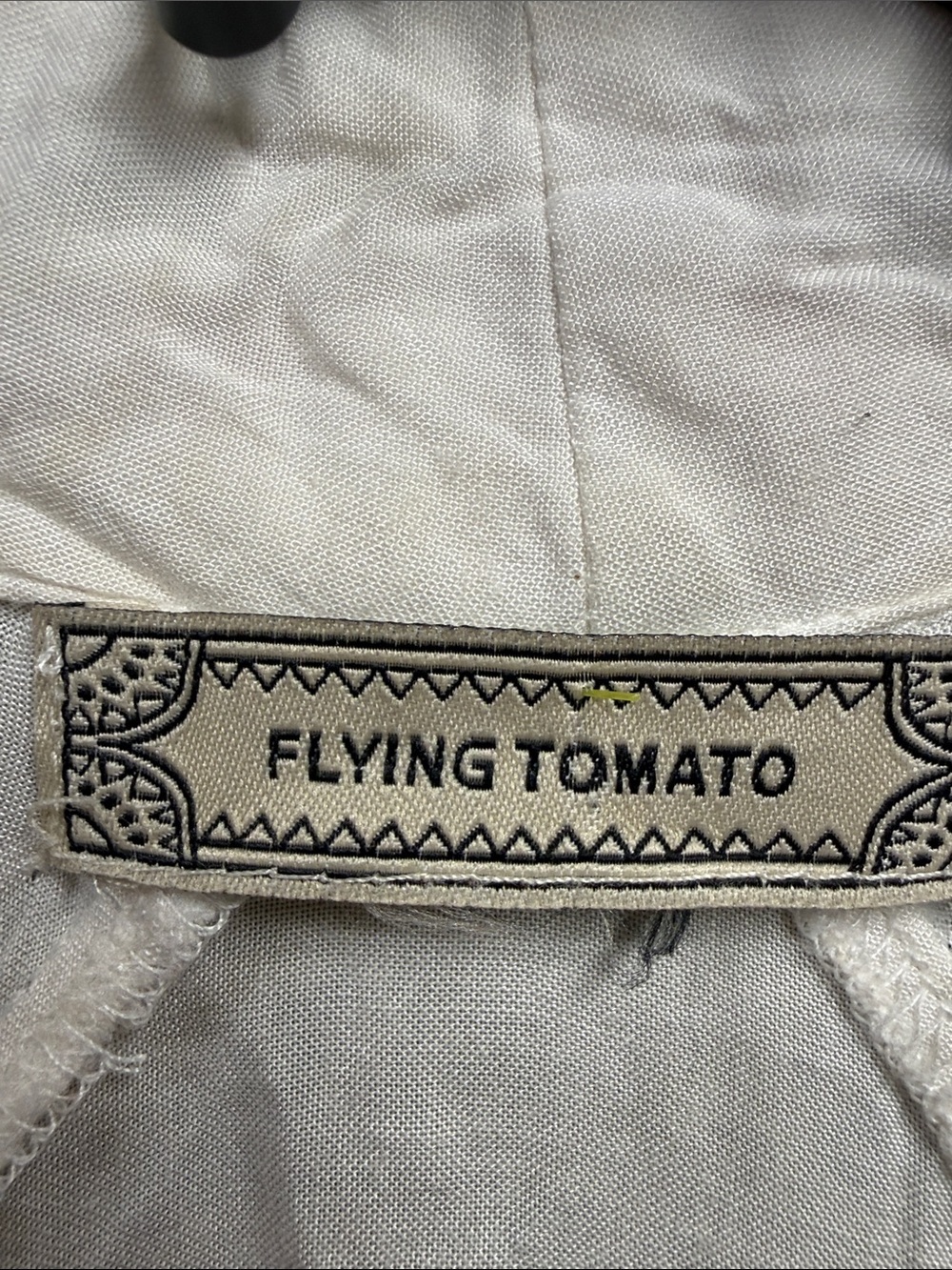 Flying Tomato Cream Labeled Cotton Top with Black Logo - Picture 2 of 5